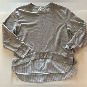 Popsugar Gray Long Sleeve Sweatshirt Mock Layered Look Size Small